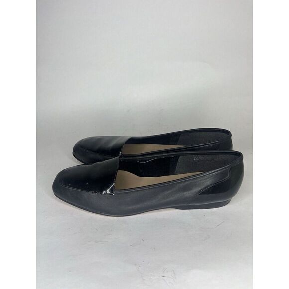 enzo angiolini shoes Women Size 9.5M Black Leather Flats - Picture 7 of 12